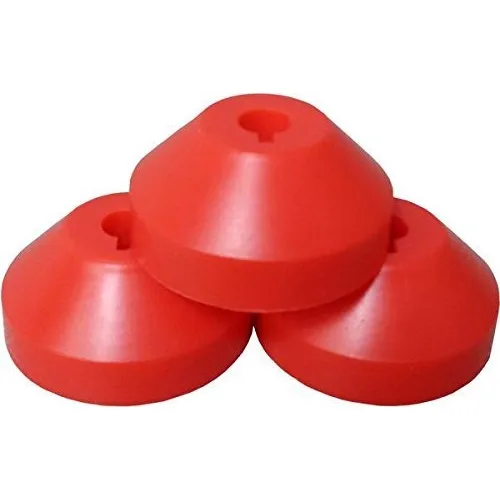3 Adaptador Cupula Ranurado Plastico Rojo 7