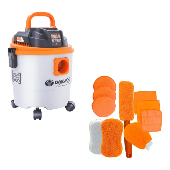 Aspiradora Tacho Polvo Y Agua Daewoo 15l 1000w + Accesorios Gris/naranja