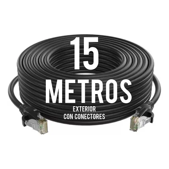 Cable Utp Cat6e 15 Metros Exterior Interperie Con Conectores