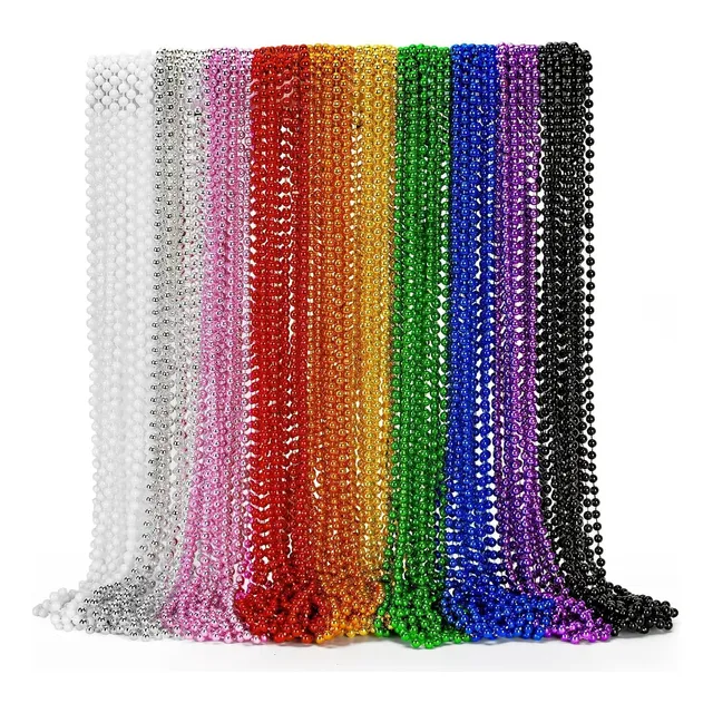 Collares De Cuentas Metálicas Para Mardi Gras, 72 Piezas, 84