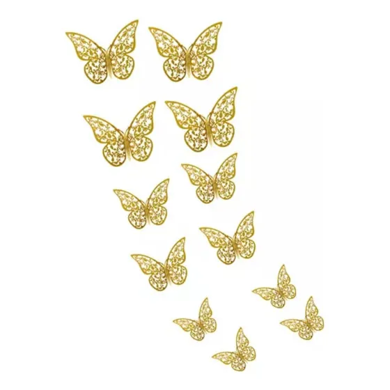 Adhesivo De Pared Con Forma De Mariposas, Brillante, Papel P