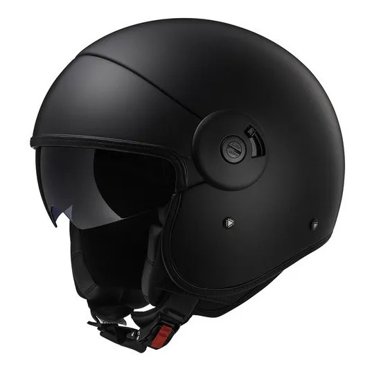 Casco Moto Abierto Ls2 597 Cabrio Mono Negro Matt Black