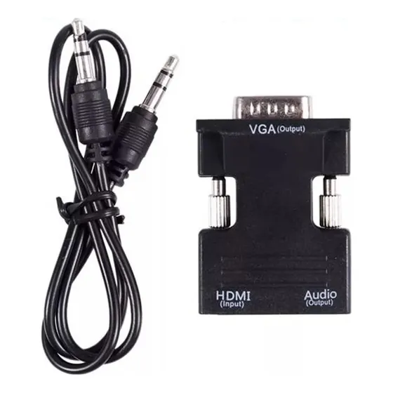 1080p Hdmi Compatível Fêmea Para Vga Macho Com Saída De Áudi