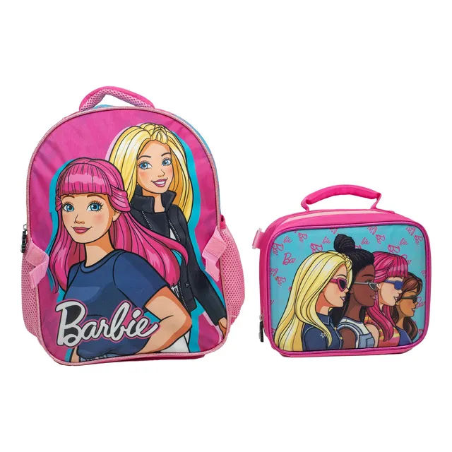 Barbie - Mochila Con Lonchera - Intek Color Rosa Diseño De La Tela Liso