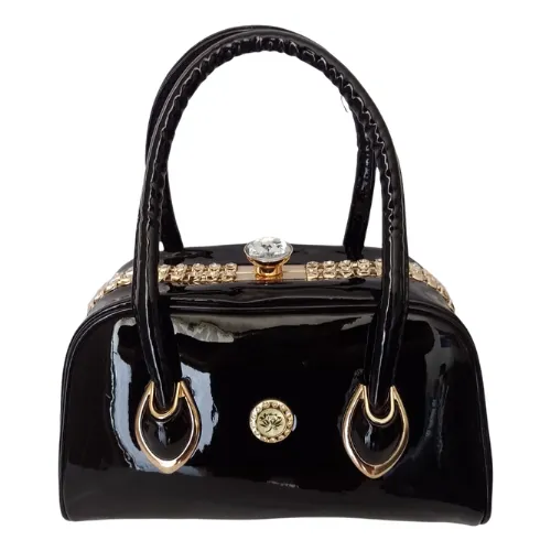 Cartera Negra Charol Brillante