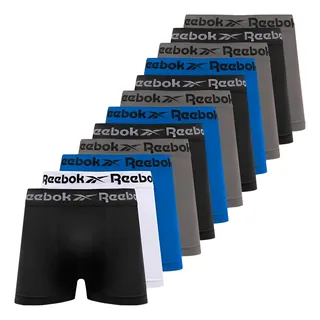 Kit 12 Cuecas Boxer Masculina Sem Costura Microfibra Reebok Kit 12 Cuecas Boxer Masculina Sem Costura Microfibra Reebok