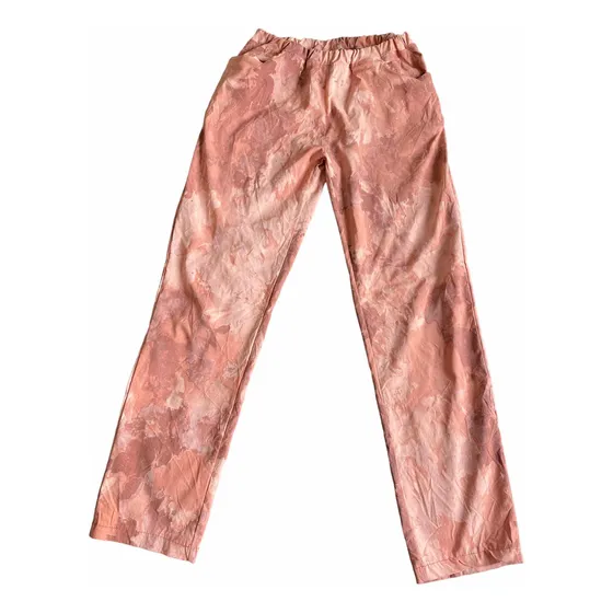 Pantalón Batik Rosa Salmón Tela Fina Elástica Talle M