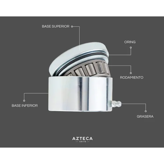 Tejuelo Grande Punto De Giro 70mm Inferior Con Rodamiento Azteca Drive - Alta Resistencia Para Puertas Abatibles , Soporta Peso De 2500kg , Calidad Garantizada De Acero Zincado Calidad Europea