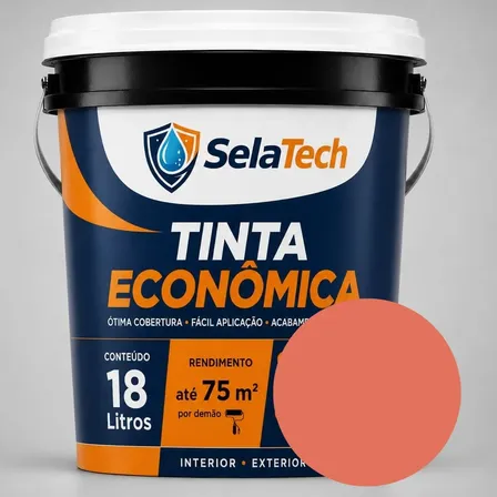 Tinta Econômica 18l Acrílica Fosca Selatech Terracota