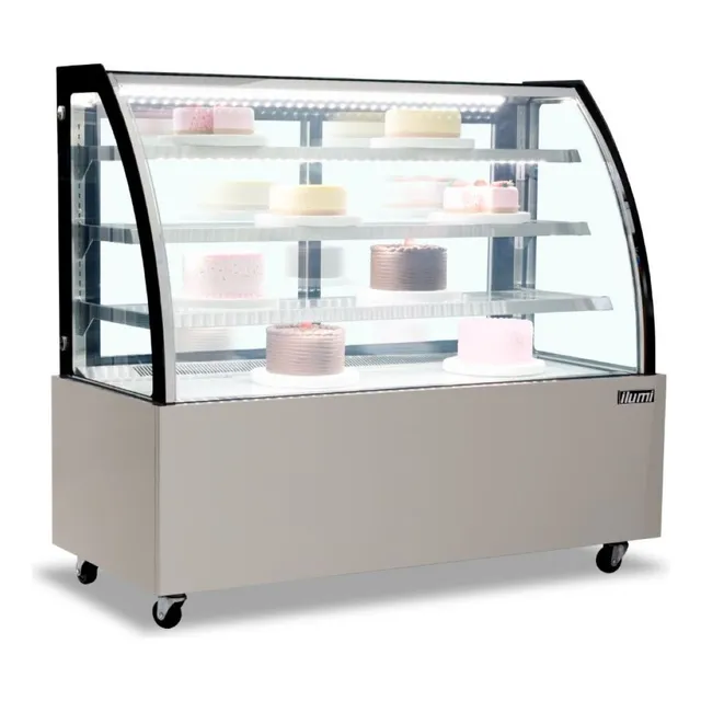 Vitrina Refrigerada Curva Ilumi De 3 Niveles