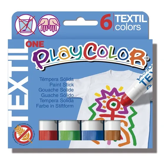 Tempera Solida Textil 6 Colores Playcolor