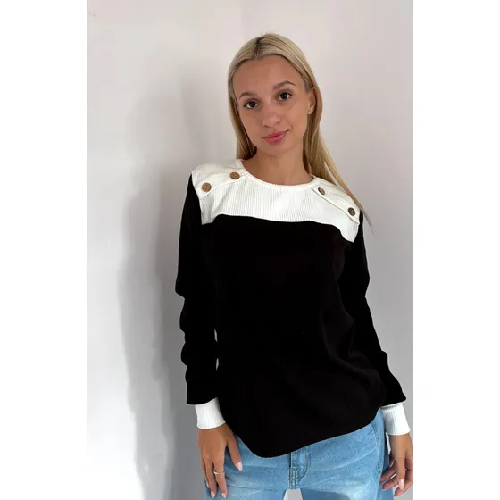 Sweater Combinado Mujer Soluna Moda Morley Frisado