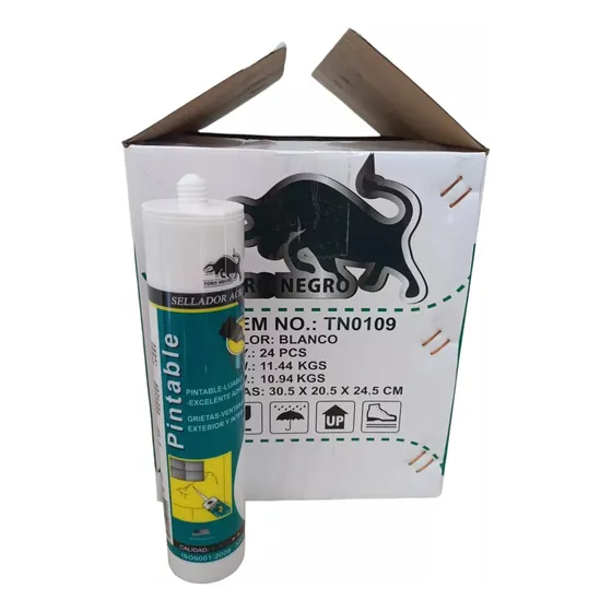 Silicona Sellador Acrílico Pintable Blanco Caja 24 Unid