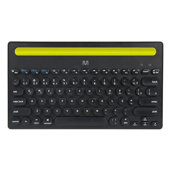 Teclado sem Fio Slot Vários Dispositivos 3 pareamentos simultâneos Bluetooth Preto Multi - TC284