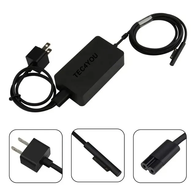 Cargador Surface Pro 3 4 5  6  44w 15v 2.58a En Caja Sellado Negro