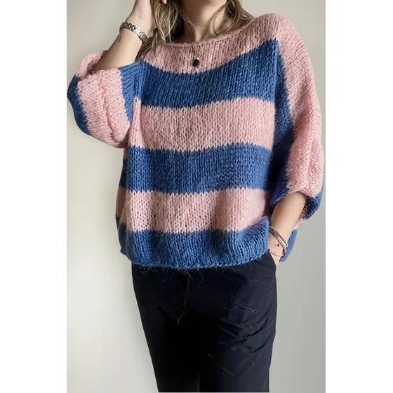 Sweater Tejido A Dos Agujas - Hilado Hipoalergénico,no Pica.