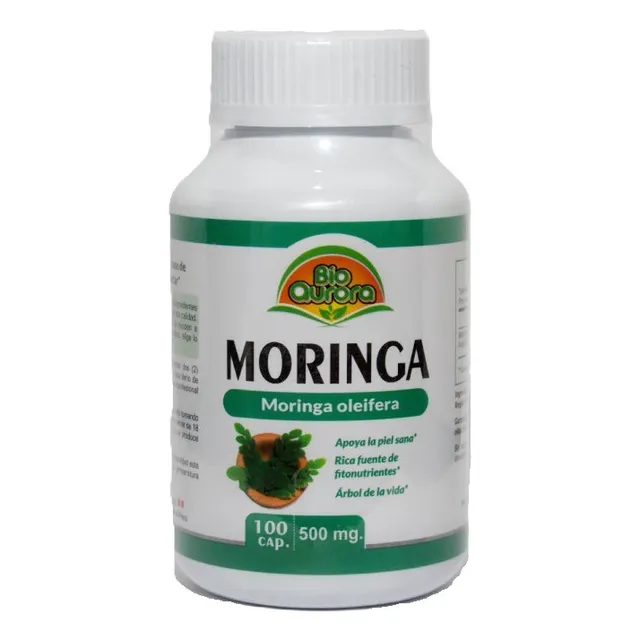 Moringa 100 Cápsulas 500mg Bioaurora