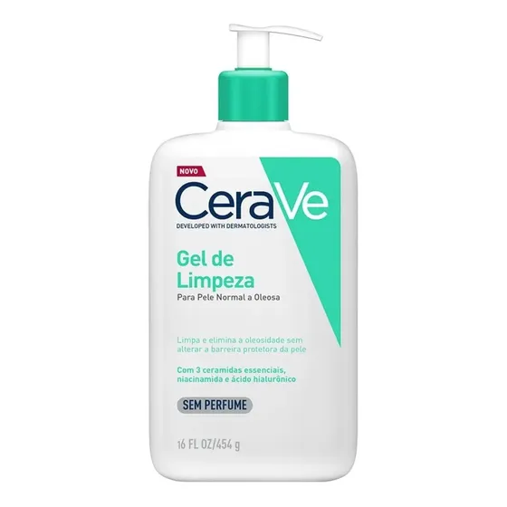 Gel de limpieza CeraVe Gel De Limpeza Facial día/noche para piel normal a grasa de 454g 18+ años