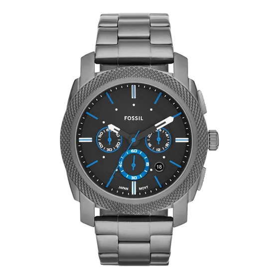 Reloj Fossil Machine Fs4931 De Acero Inoxidable Ahumado Para