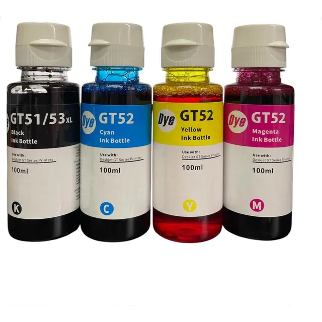 Pack 4 Tintas Compatibles Hpgt52 Gt53 Inktank 115 315 415 Negro
