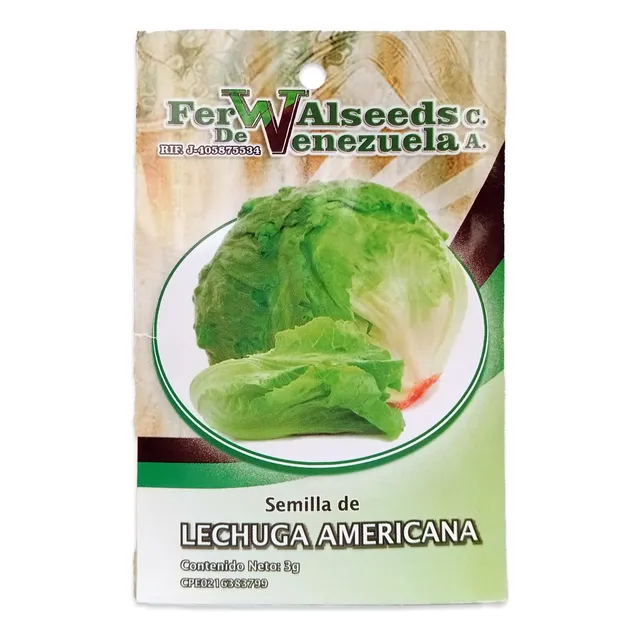 Semillas Lechuga Americana, 3g. Pack 2 Unidades.