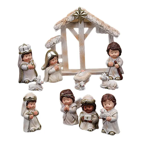 Juego De Figuras Pequeñas De Belén Juegos De Belén Navideños