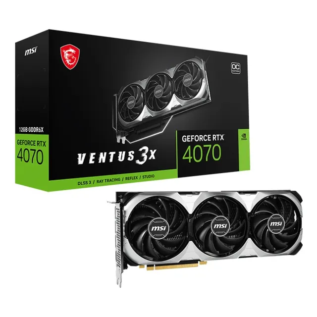 Tarjeta de video Nvidia MSI Ventus 3X GeForce RTX 40 Series RTX 4070 912-V513-219 OC Edition 12GB
