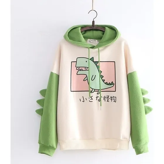 Lindo Dinosaurio Mujer Sudadera Pullovers Tops Sudaderas Con