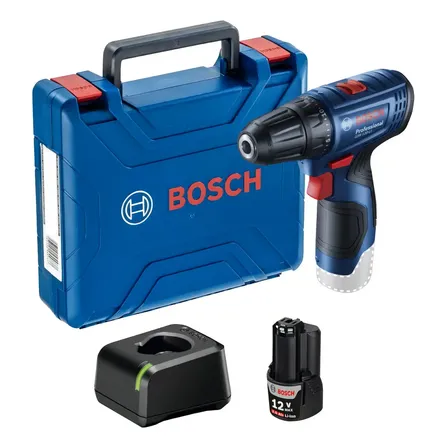 Parafusadeira Furadeira GSR 120-LI 3/8 POL com Bateria 2Ah Carregador Rápido e Maleta Bosch