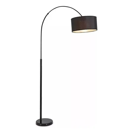 Lámpara De Pie Moderna Para Living E27 Metal Pantalla Negro