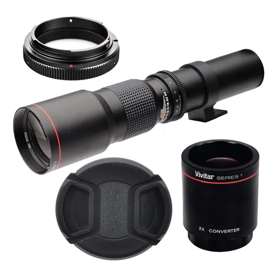 Teleobjetivo Manual De Alta Potencia 500mm/1000mm F/8 Par...