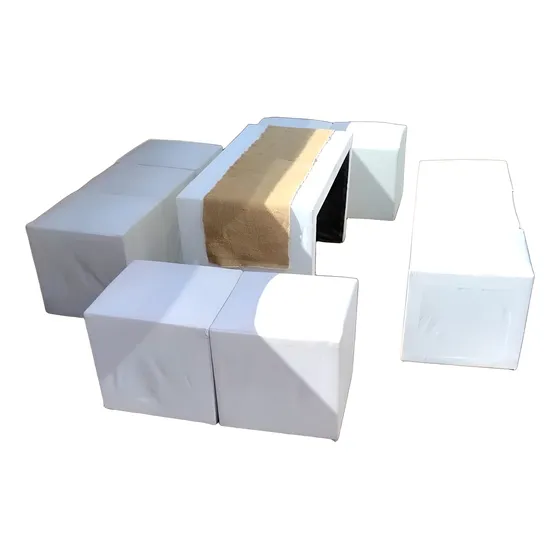 Puff Con Mesa Living Juegos Plaza Blanda Alquiler
