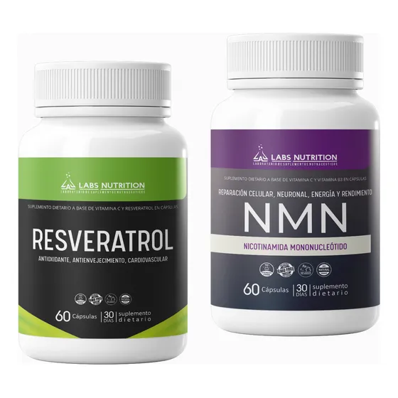 Nmn + Resveratrol Pack X2 Frascos (120 Capsulas)