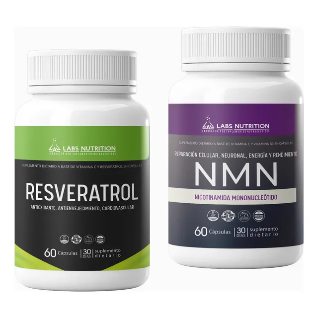 Nmn + Resveratrol Pack X2 Frascos (120 Capsulas)