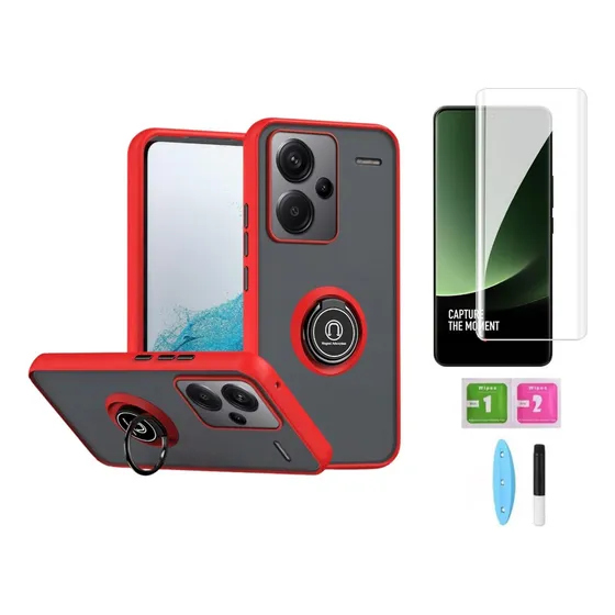 Case Hardness Ring Para Redmi Note 13 Pro Plus + Mica Uv