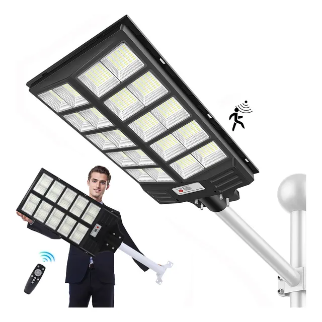 1600W Lámpara Led Solar Luminaria Suburbana Alumbrado Publico, Luz Solar Exterior Jardin Resistente Al Agua Con Sensor De Movimiento