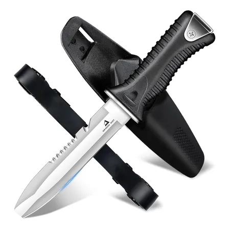 Cuchillo De Buceo Dragon Riot Doble Filo Con Funda Y Correas