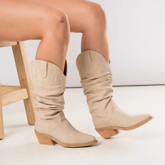 Bota Mujer Lady Comfort Media Caña Texana Dia Noche Comoda