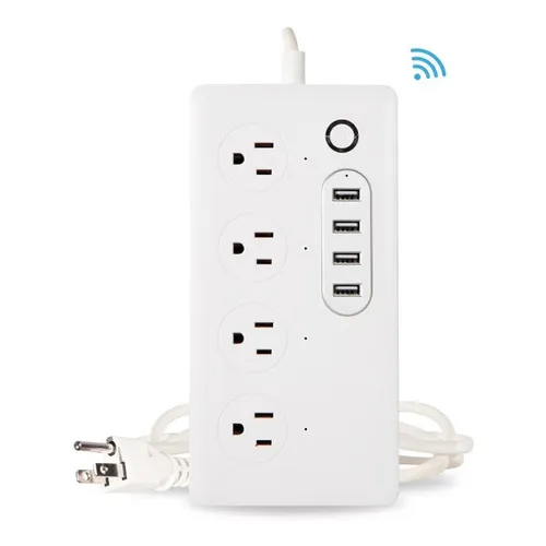Multicontacto 4 Entradas Enchufe Inteligente 4 Entradas Usb Color Blanco