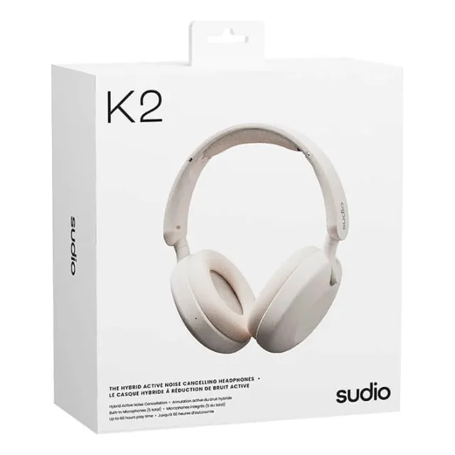 Auriculares Headphone Sudio K2 Cancelación Ruido 60h Autonom Color Crema Luz Blanco