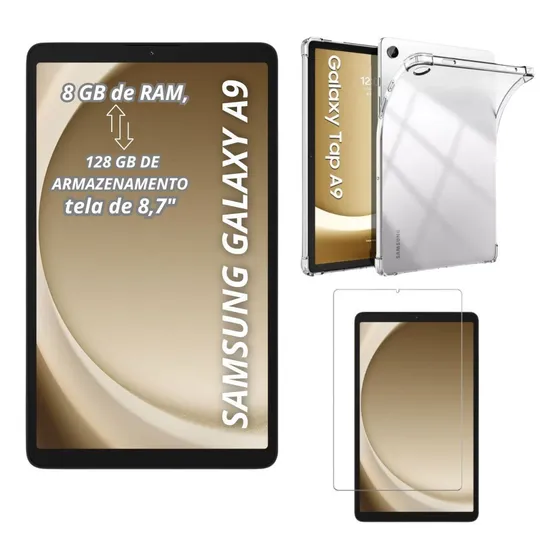 Tablet Samsung A9 8.7'' Chip 4g 128gb 8gb Com Capa Silicone