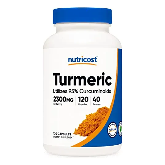 Suplemento Nutricost, Cúrcuma Y Curcumina, 2300 Mg, 120 Cáps