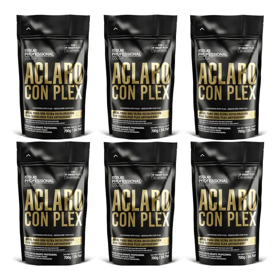 Kit X6 Issue Polvo Decolorante Aclaro Con Plex 700grs  