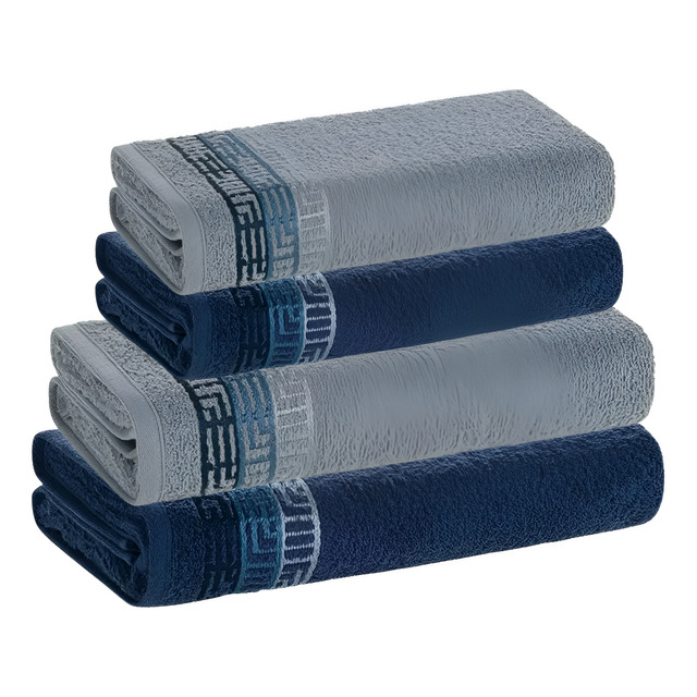 Jogo De Toalhas 4 Pçs Fio Cardado 100% Algodão Bosco Karsten Azul Serena/ Azul Naval Bosco Jogo De Toalhas 4 Pçs Fio Cardado 100% Algodão Bosco Karsten Azul Serena/ Azul Naval Bosco