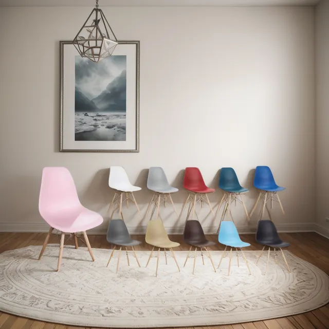 Silla Eames Eiffel Estilo Retro Madera Mesa Comedor