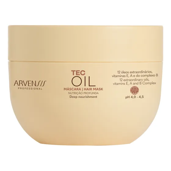 Máscara Tratamento Cabelo Tec Oil Nutrição Profunda Arvensis