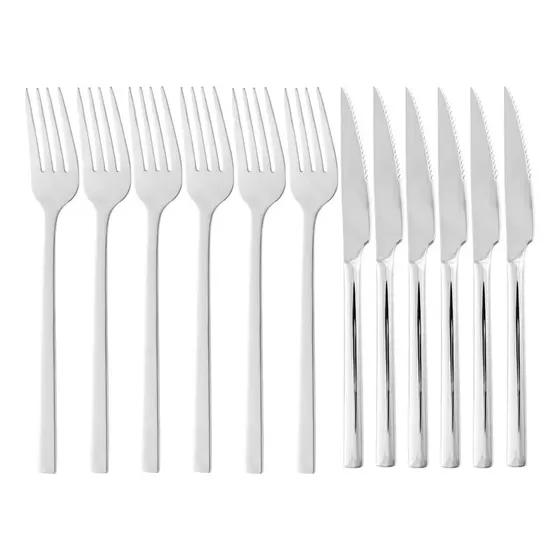 12 Peças Faca Para Churrasco E Garfo Para Mesa Wolff Firenze