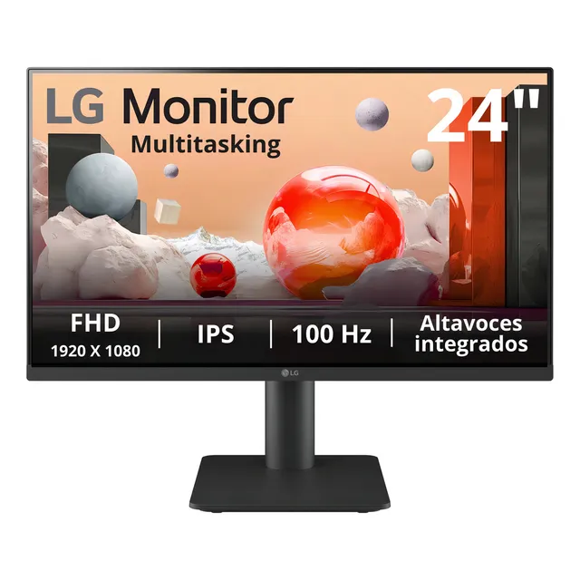 Monitor LG Ips Full Hd De 24" Con Altavoces Multitasking 24ms550-b Negro 110v