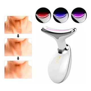 Aparelho Tratamento Facial Massageador Led 3 Cores Usb 127/220v