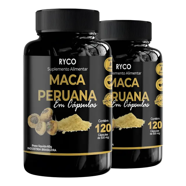 2x Maca Peruana 120 Cápsulas Original- Envio Já Sem Sabor
